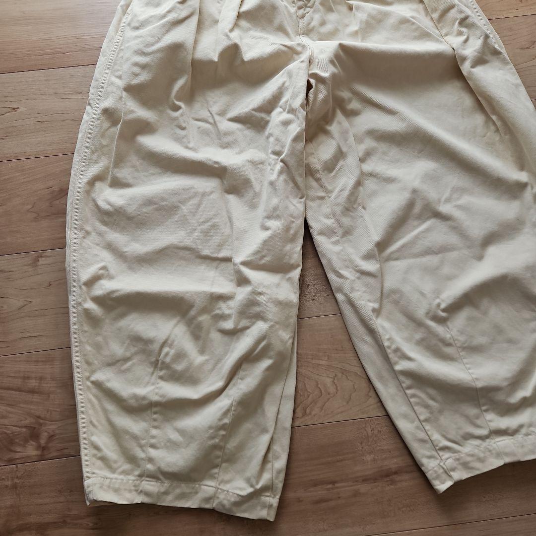 ☆HARVESTY☆アイボリーオフホワイトコットンサーカスパンツ☆美品２☆