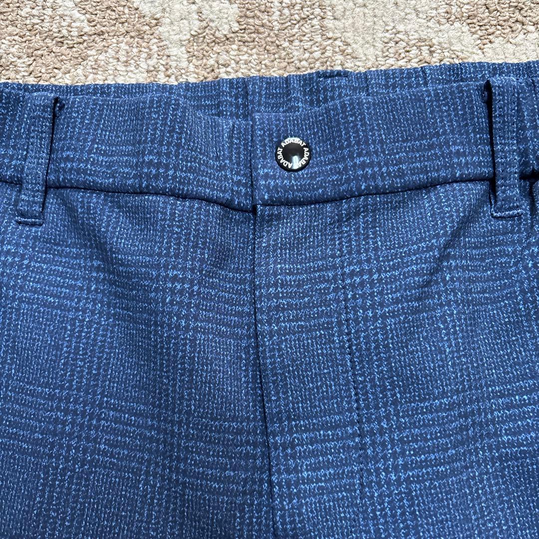 adabat ネイビー チェック柄 メンズゴルフスラックス