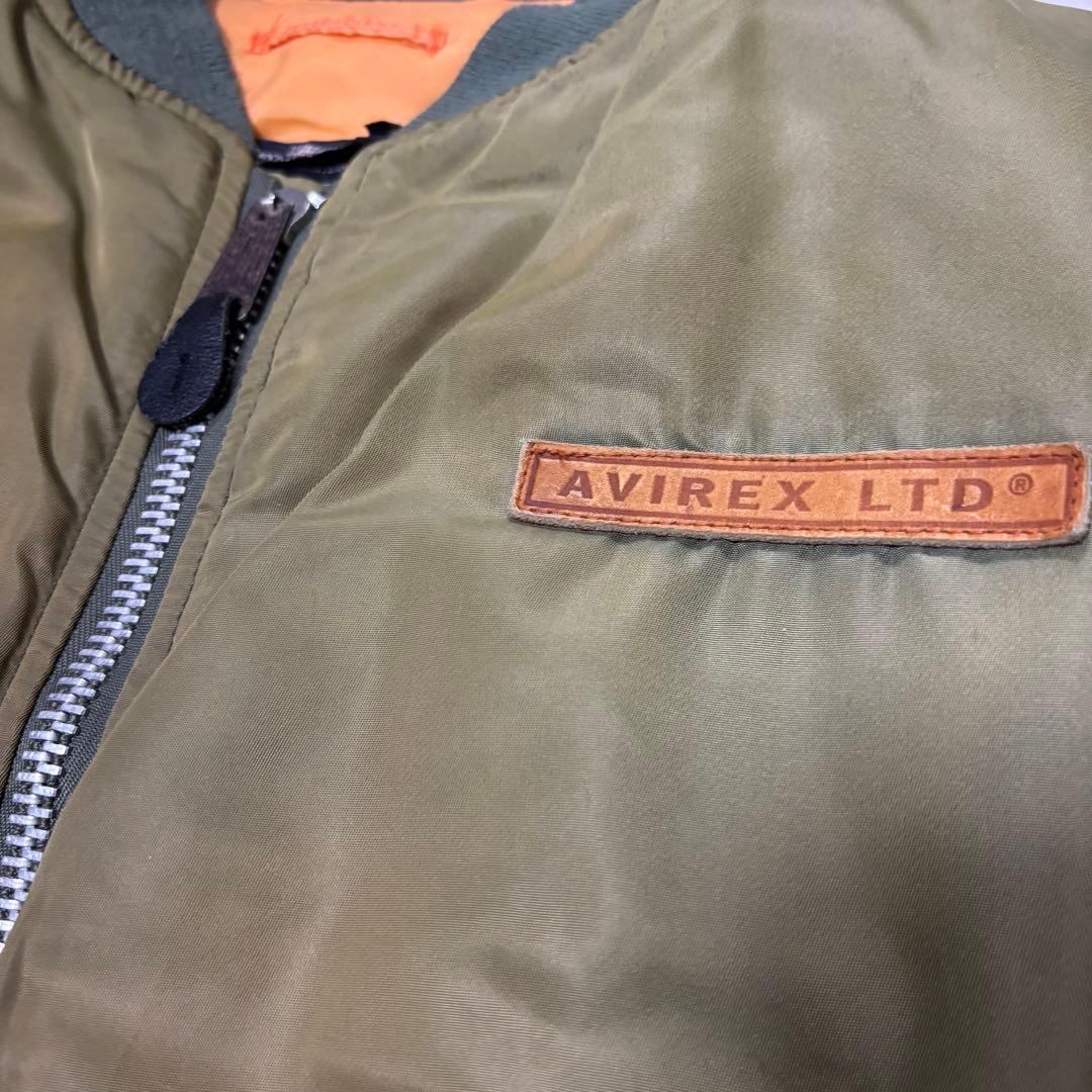 AVIREX 90s フライトジャケット MA-1 コマーシャルロゴ カーキ