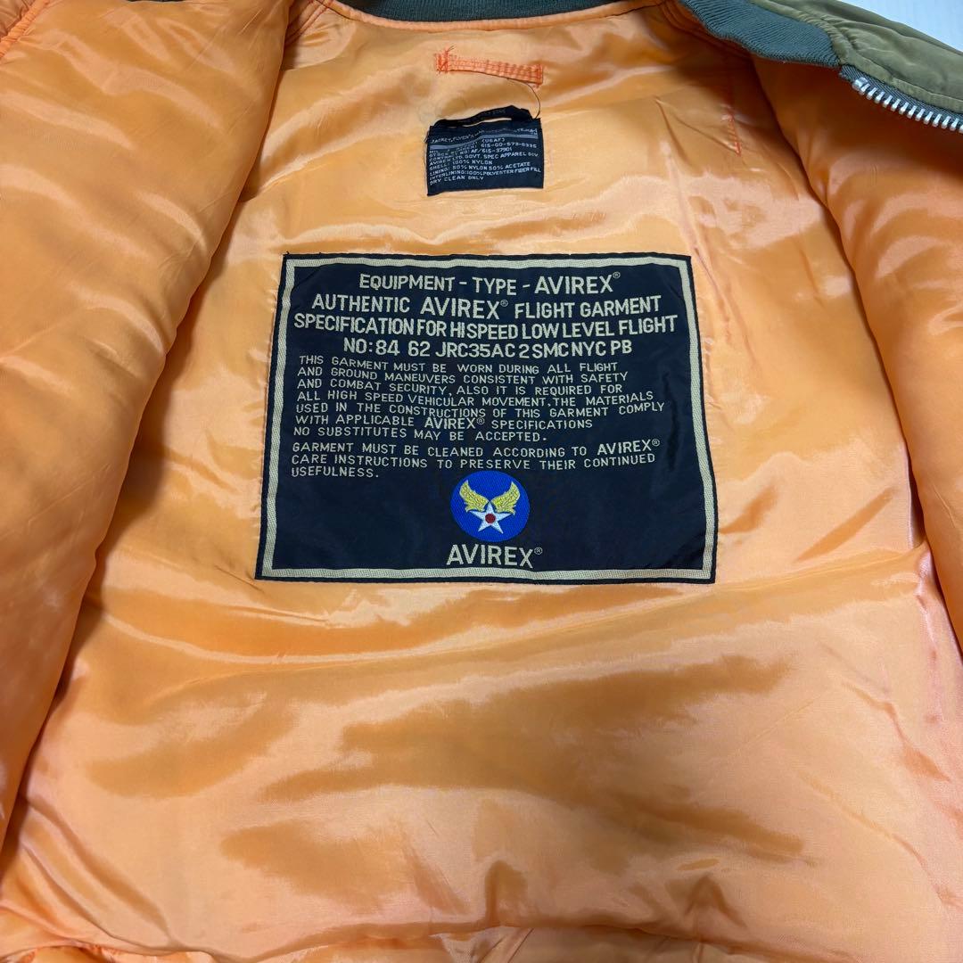AVIREX 90s フライトジャケット MA-1 コマーシャルロゴ カーキ