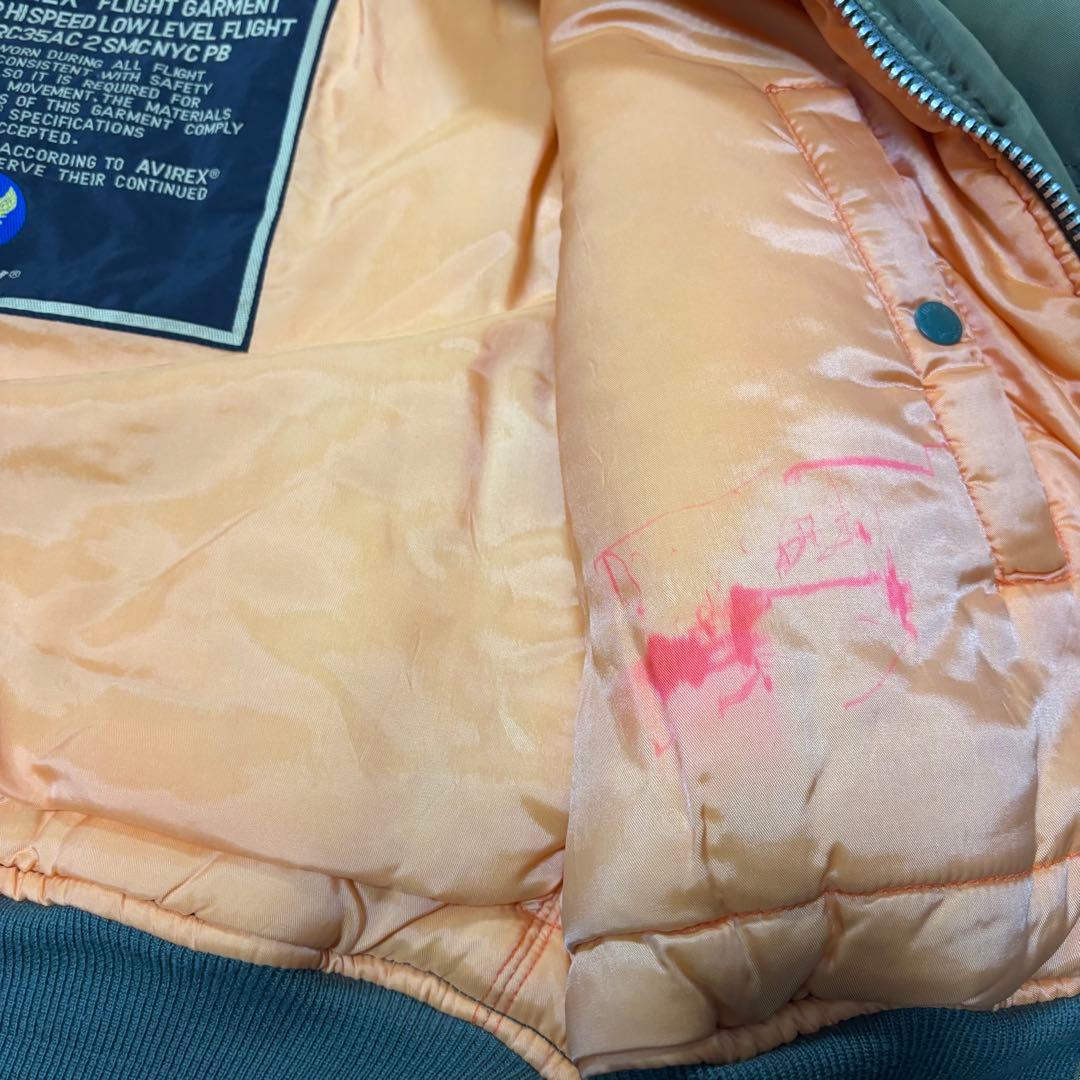 AVIREX 90s フライトジャケット MA-1 コマーシャルロゴ カーキ