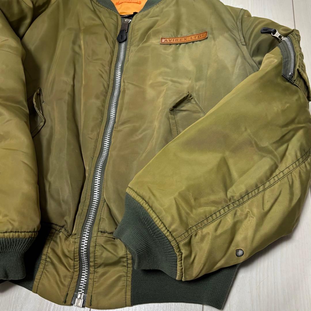 AVIREX 90s フライトジャケット MA-1 コマーシャルロゴ カーキ