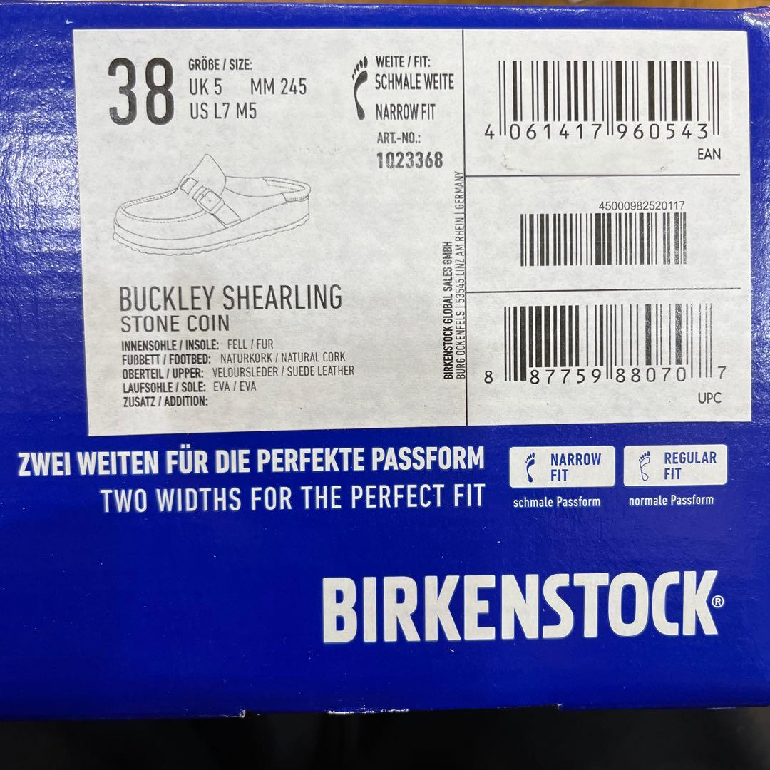 ビルケンBUCKLEYシェア.ストーン.ファー 38 新品定価¥28600