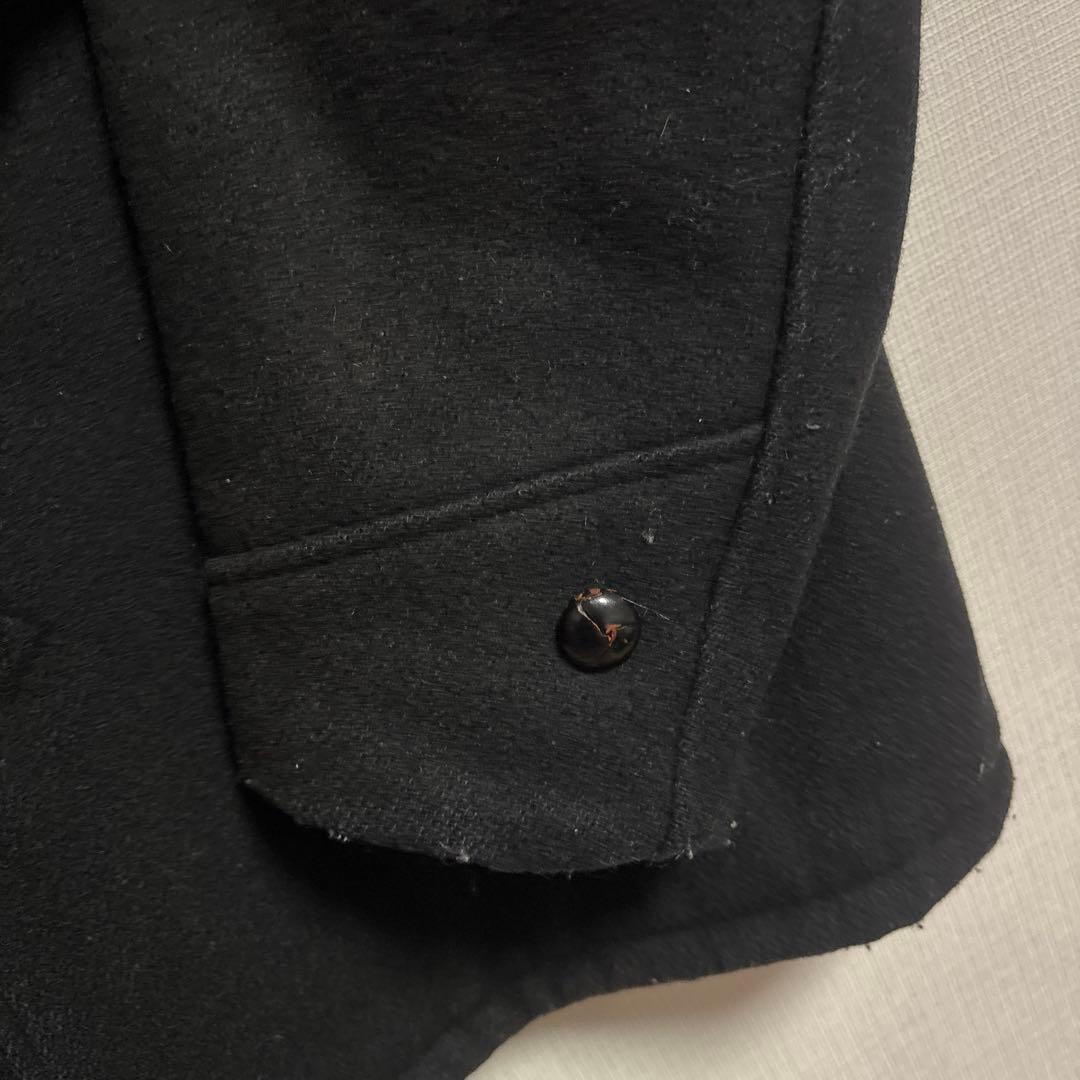 希少 Schott 40 ブラック ウールコート くるみボタン　ボア