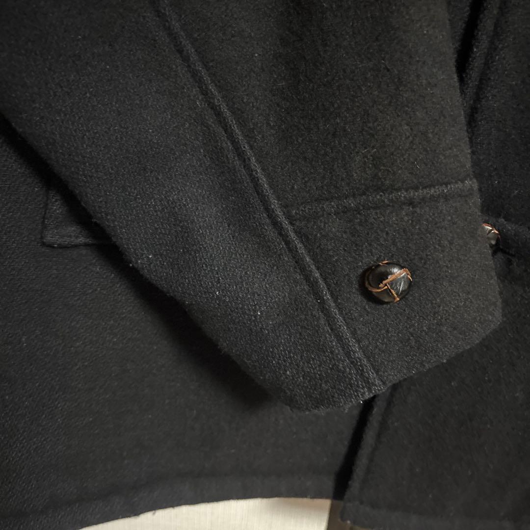 希少 Schott 40 ブラック ウールコート くるみボタン　ボア