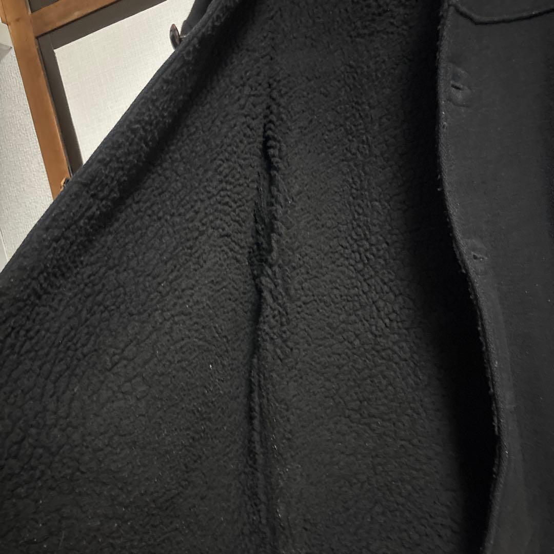 希少 Schott 40 ブラック ウールコート くるみボタン　ボア