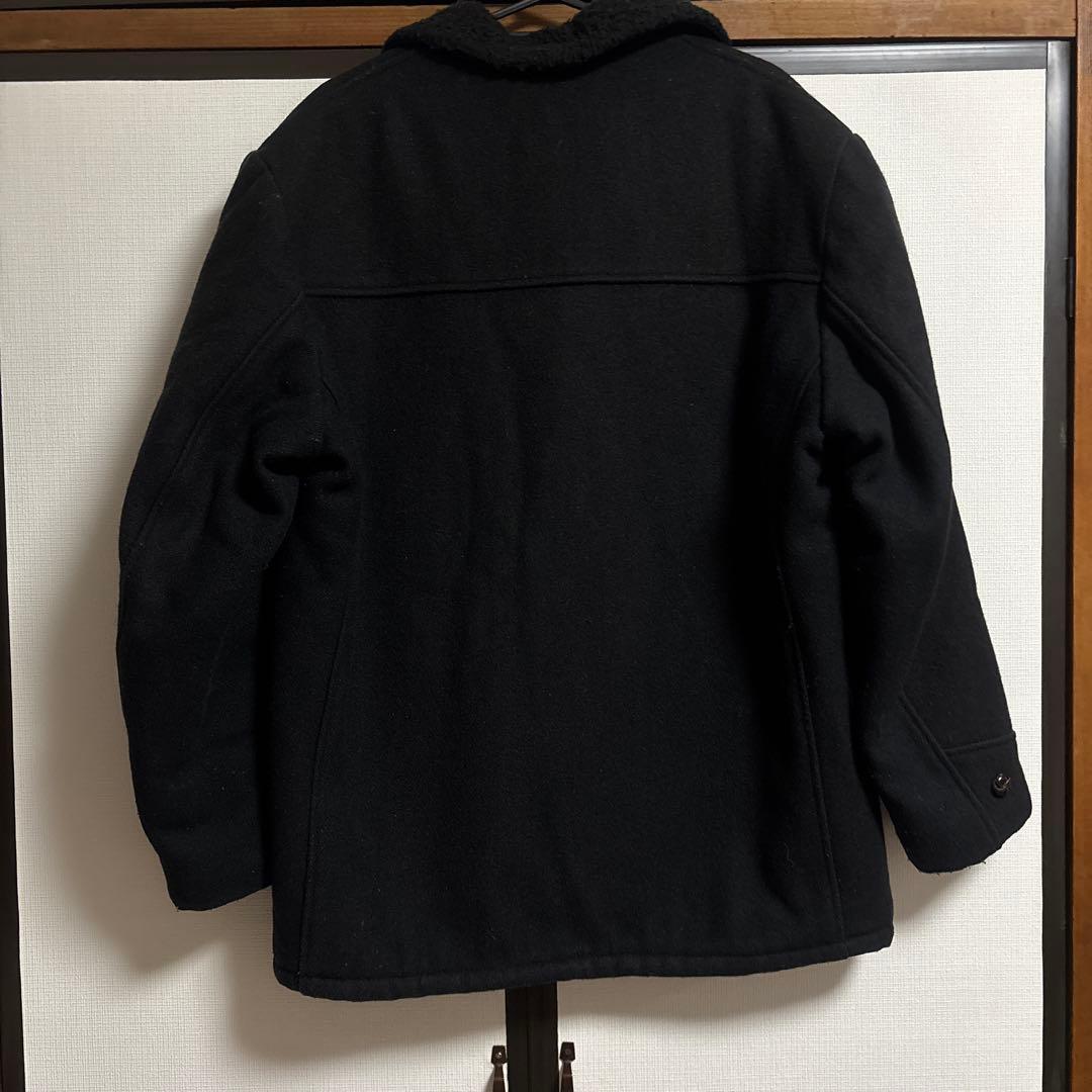 希少 Schott 40 ブラック ウールコート くるみボタン　ボア