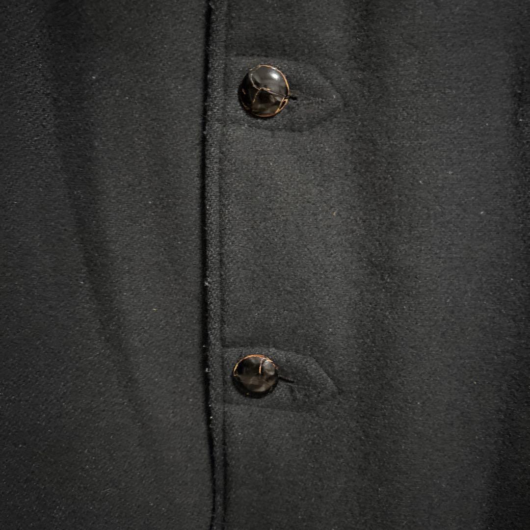 希少 Schott 40 ブラック ウールコート くるみボタン　ボア