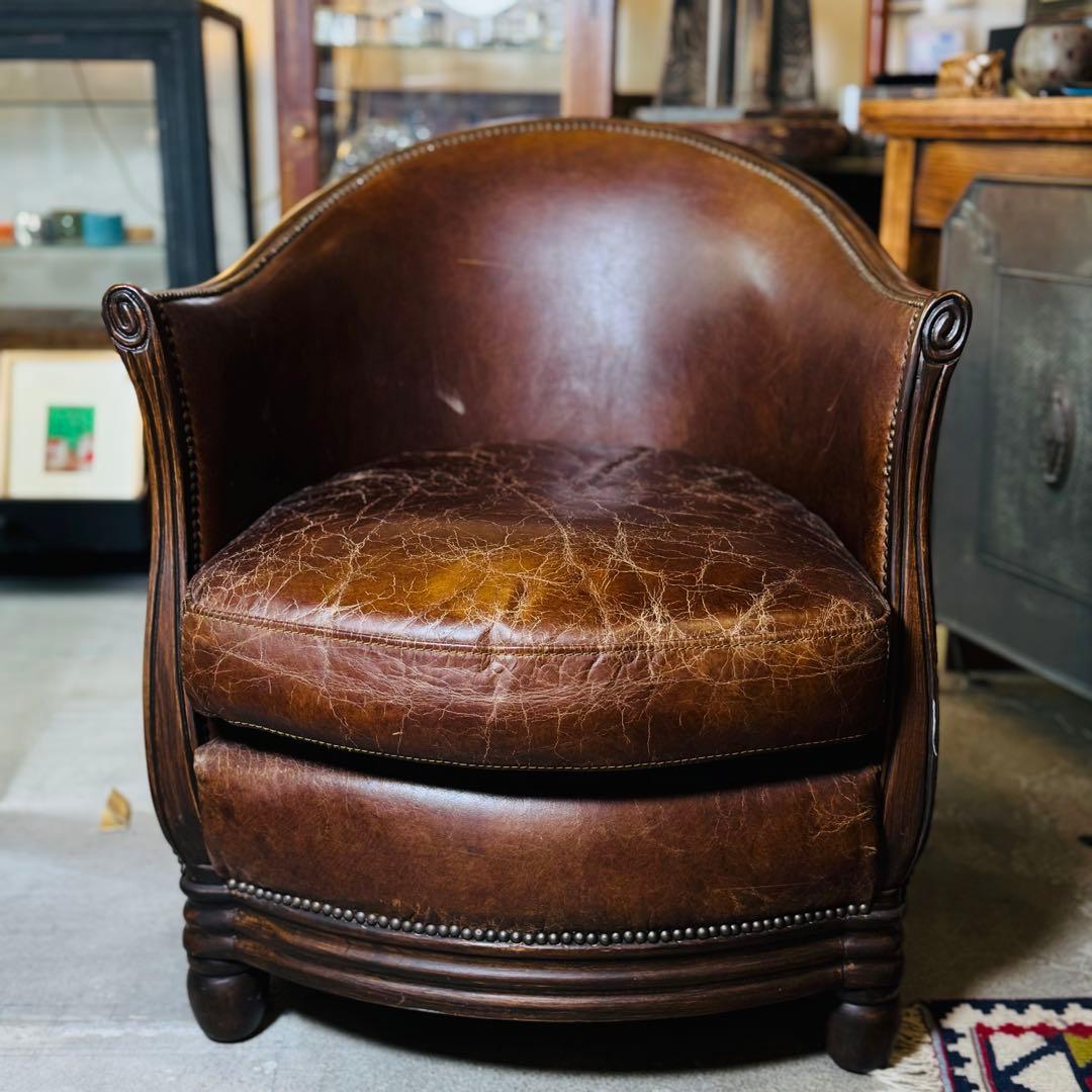 HALO ハロ ヴィンテージ レザー チューバチェア クラブチェア 英国家具