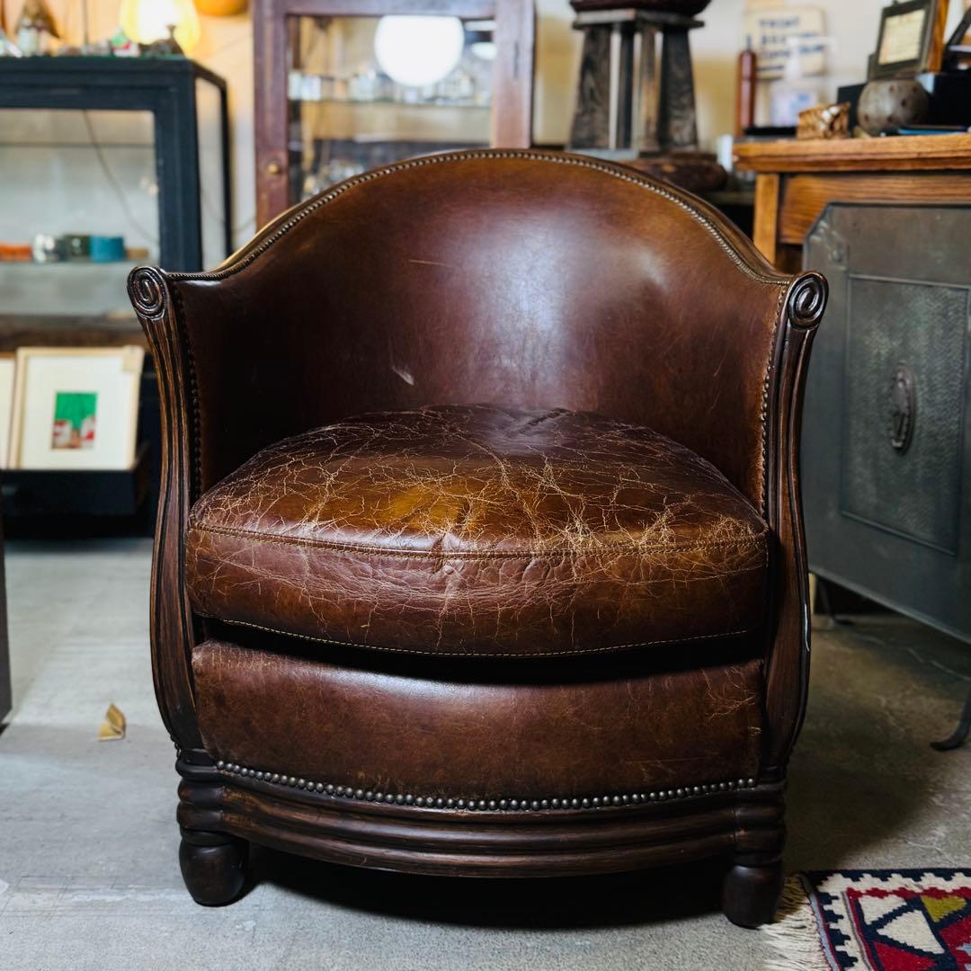 HALO ハロ ヴィンテージ レザー チューバチェア クラブチェア 英国家具