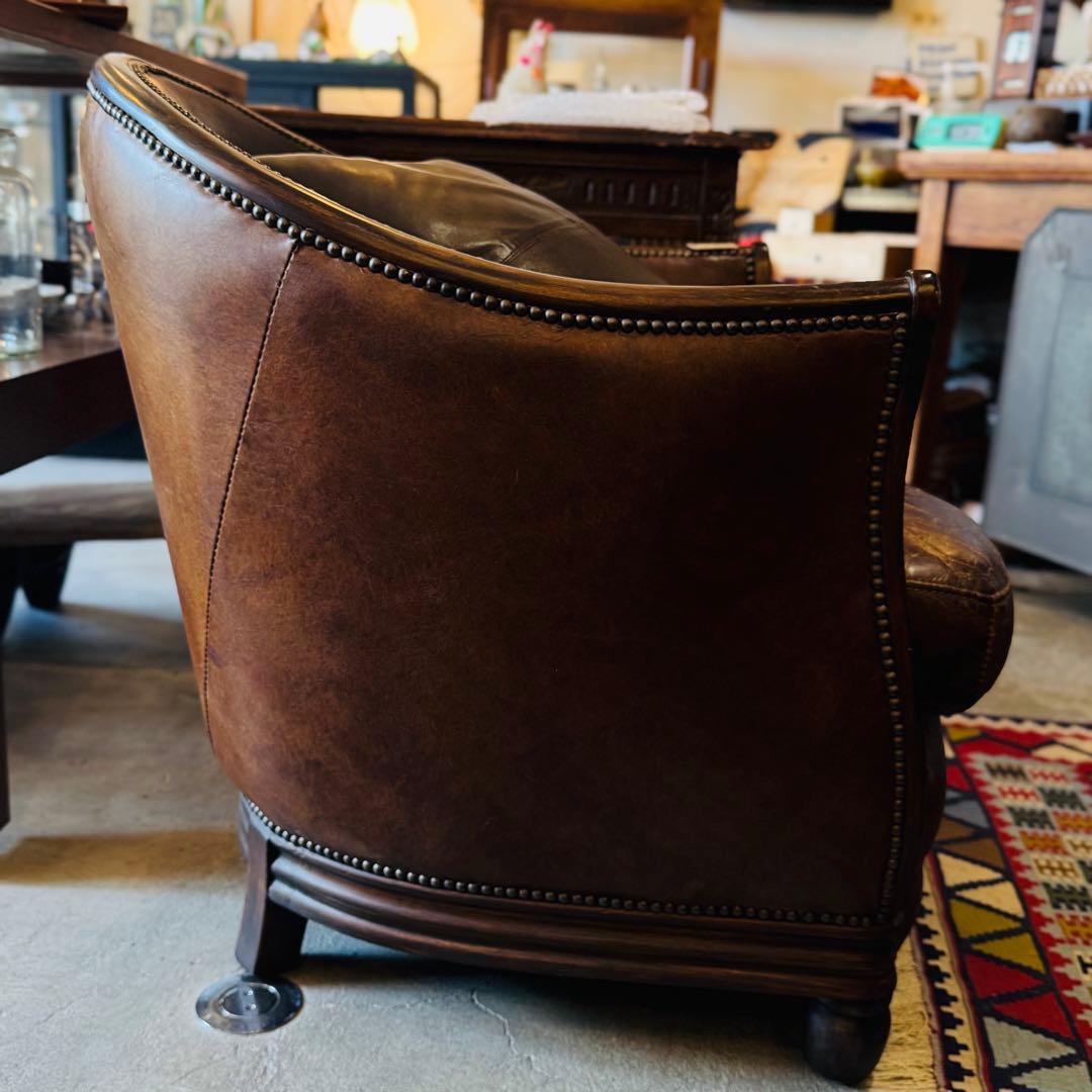 HALO ハロ ヴィンテージ レザー チューバチェア クラブチェア 英国家具