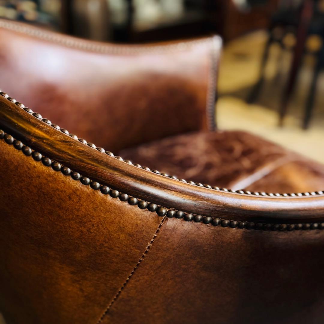 HALO ハロ ヴィンテージ レザー チューバチェア クラブチェア 英国家具