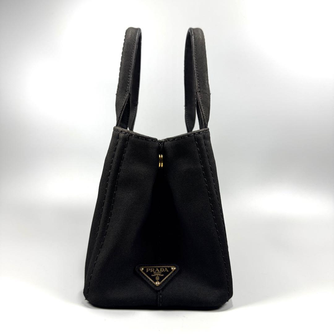 PRADA カナパ S 2way ショルダー付 黒 キャンバス ハンドバッグ