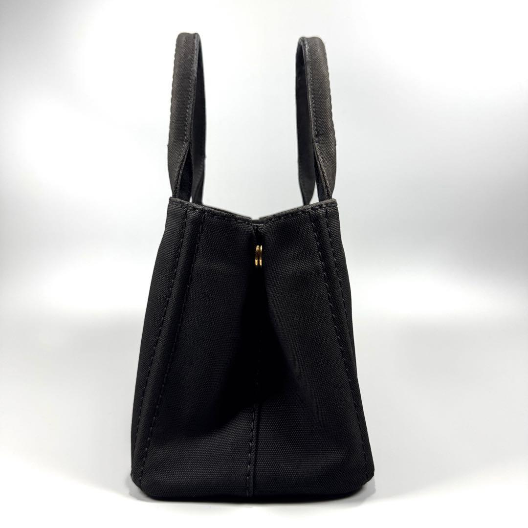 PRADA カナパ S 2way ショルダー付 黒 キャンバス ハンドバッグ