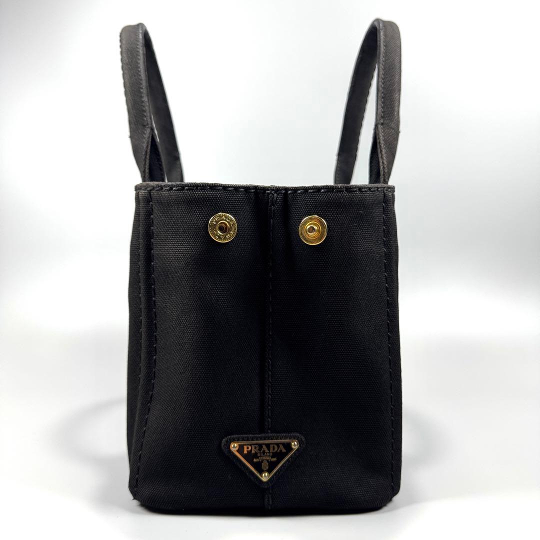 PRADA カナパ S 2way ショルダー付 黒 キャンバス ハンドバッグ