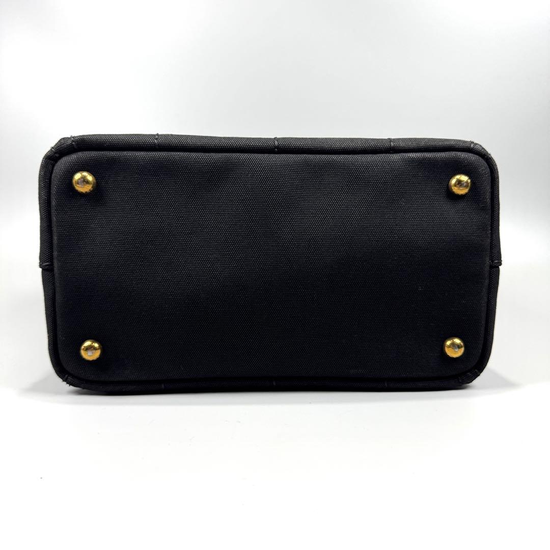 PRADA カナパ S 2way ショルダー付 黒 キャンバス ハンドバッグ