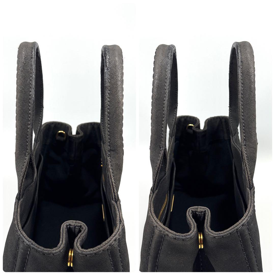 PRADA カナパ S 2way ショルダー付 黒 キャンバス ハンドバッグ