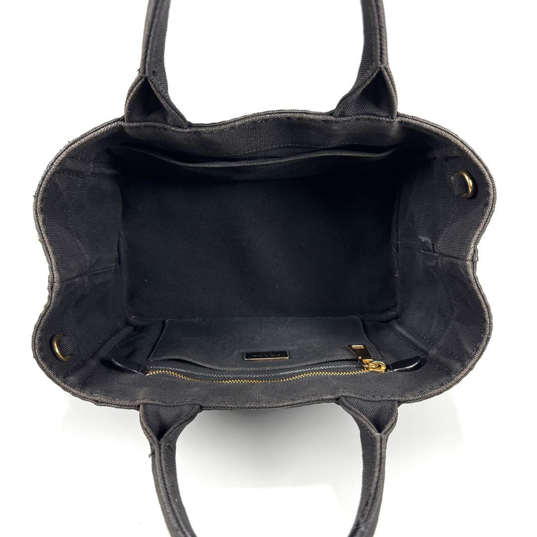 PRADA カナパ S 2way ショルダー付 黒 キャンバス ハンドバッグ