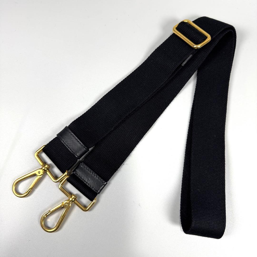 PRADA カナパ S 2way ショルダー付 黒 キャンバス ハンドバッグ