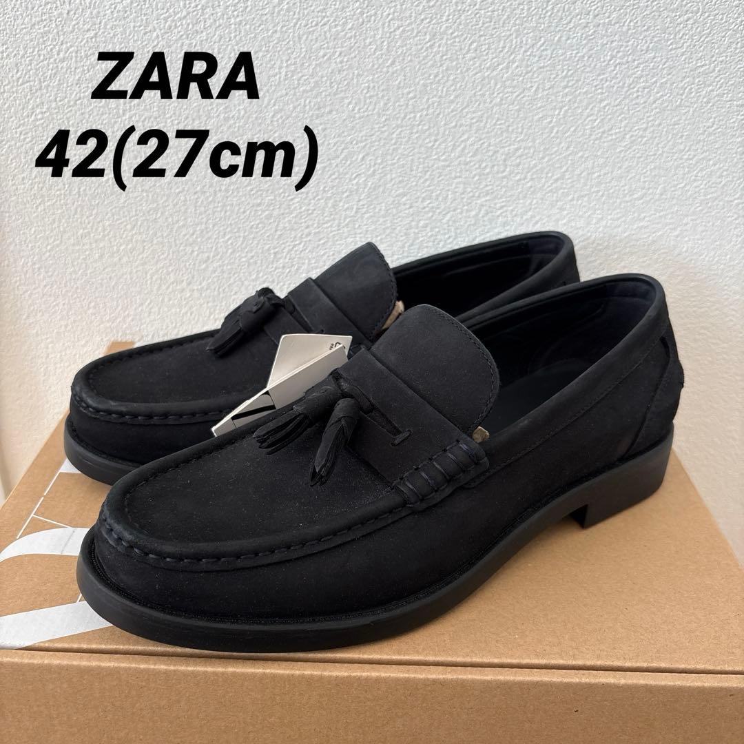 ZARA ザラ タッセル付きレザーローファー 42 27cm