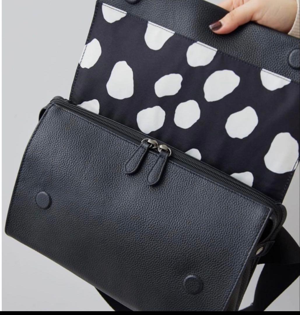 【完売】ear PAPILLONNER 柄ワイドテープショルダーバッグ 黒