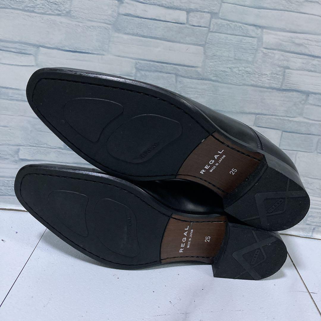 美品 REGAL ビジネスシューズ ストレートチップ 725R 黒 25.0