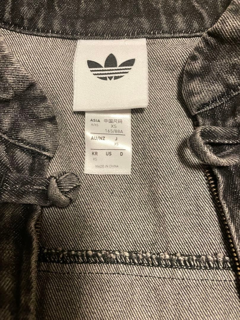年末限定セール　黒　サイズXS adidas デニムジャケット　チャイナボタン