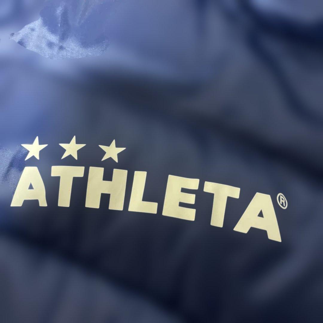 美品　ATHLETA フード付き　ベンチコート 青　防寒　アウター