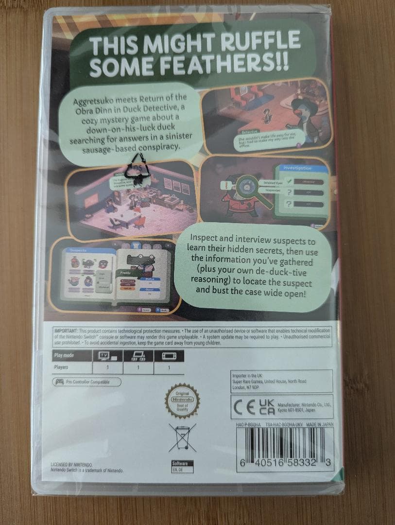 【新品・未開封】Duck Detective　欧州版【Switch】