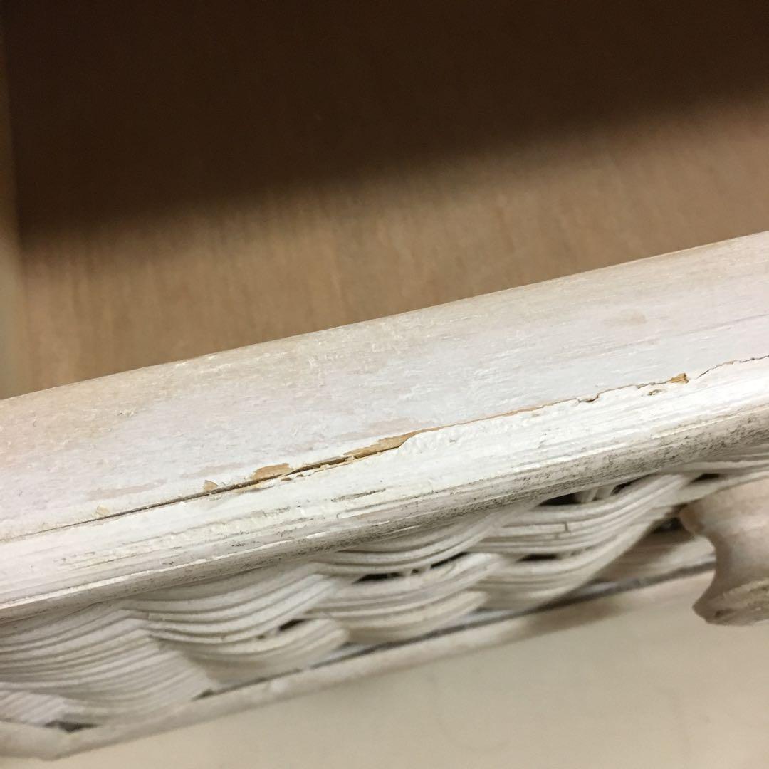 ヴィンテージ　ホワイトラタン 3段チェスト☆