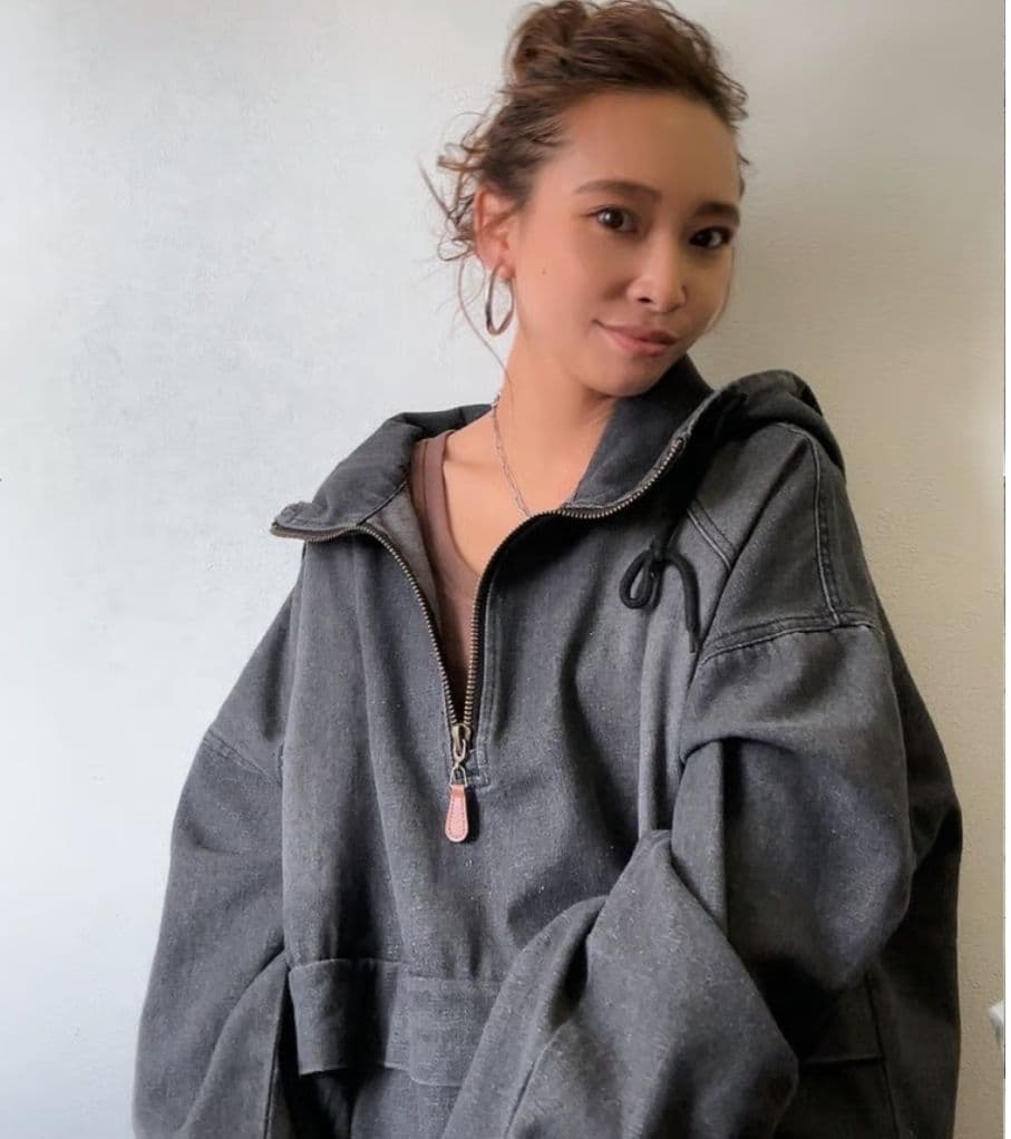 新品 AGAWD ハーフジップ デニムプルオーバー ブラック ヤマダヤ