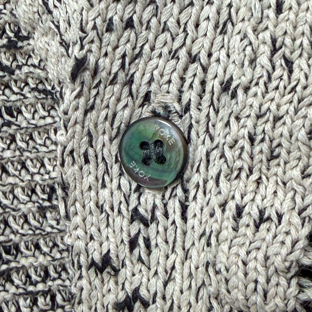 トップス YOKE MESH KNITTED BUTTONED CARDIGAN