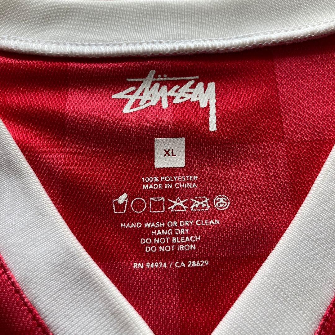 STUSSY チェック柄 サッカーウェア XL レッド