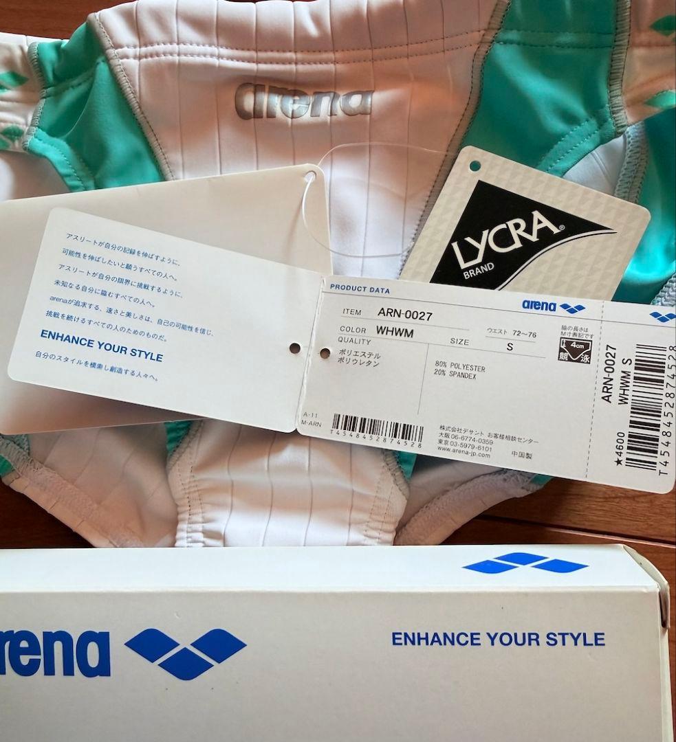 【新品箱タグ付】ARENA　ダブルマット　ホワイト×スカイブルー　競パン　nux