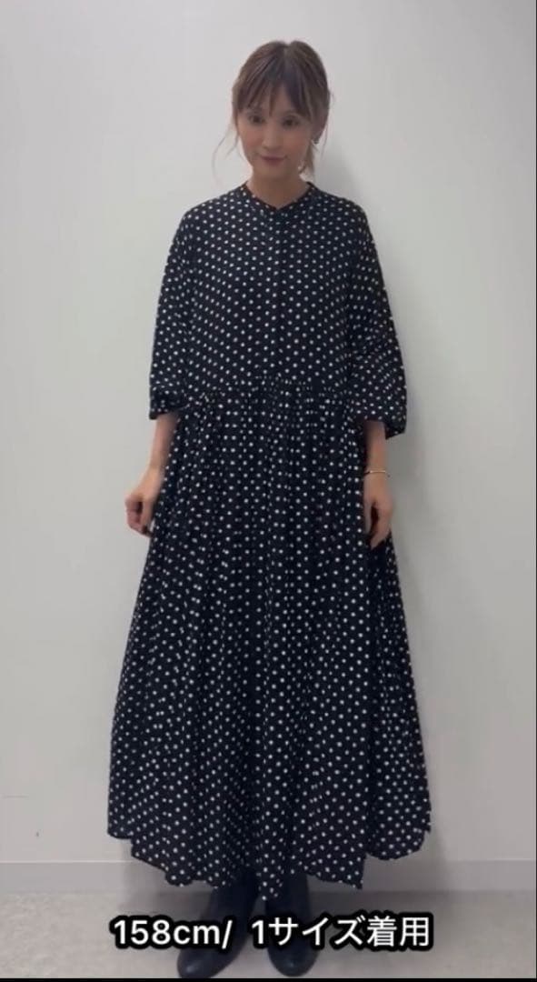 ビアーズリー　ドットギャザーワンピース