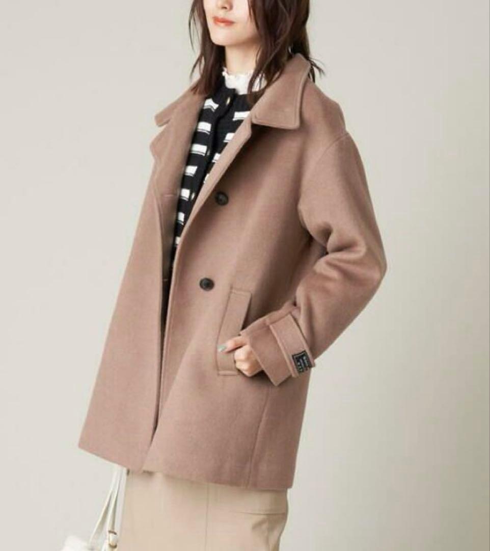 新品【a.v.v】アーヴェヴェ カシミア混 スタンドカラーミディコート サイズM