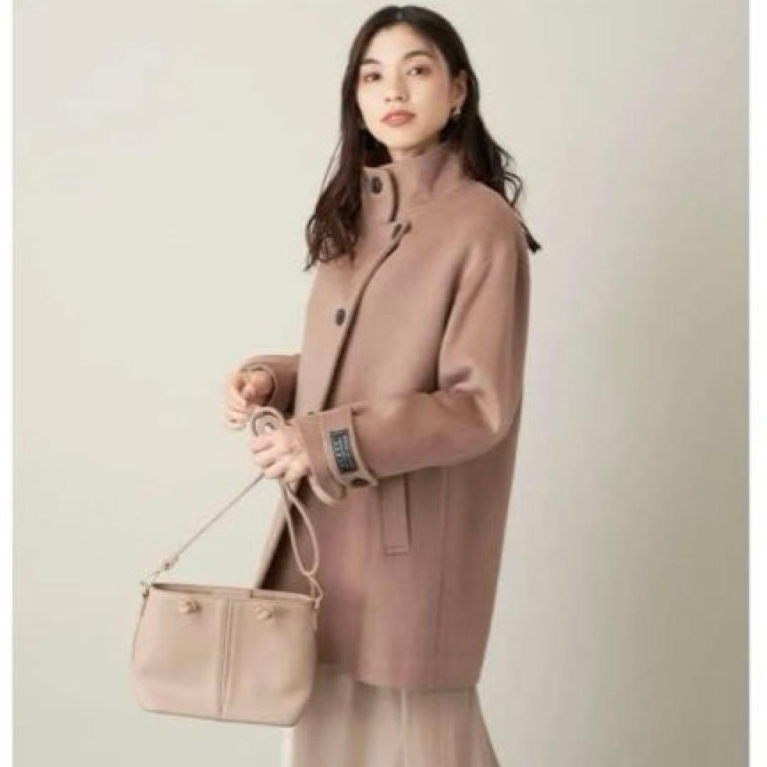 新品【a.v.v】アーヴェヴェ カシミア混 スタンドカラーミディコート サイズM