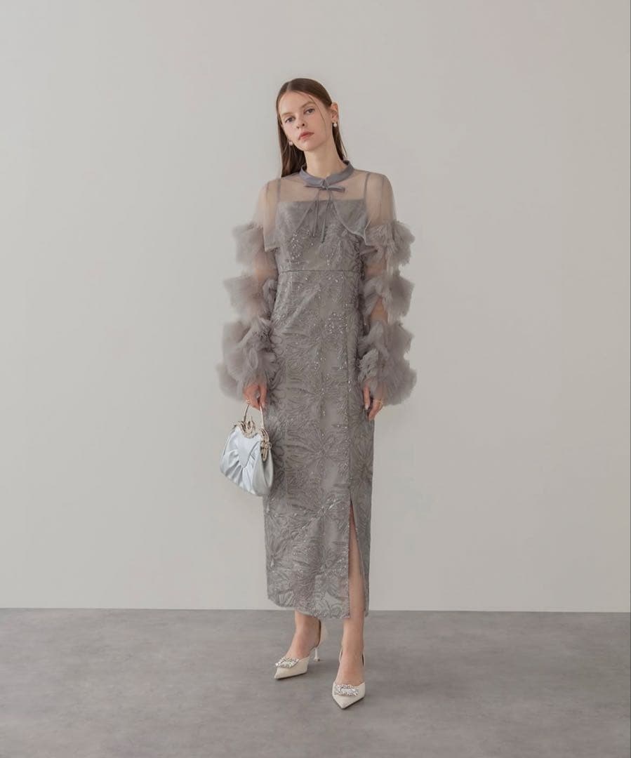 《LEJA》フリル付きシースルーグレードレス