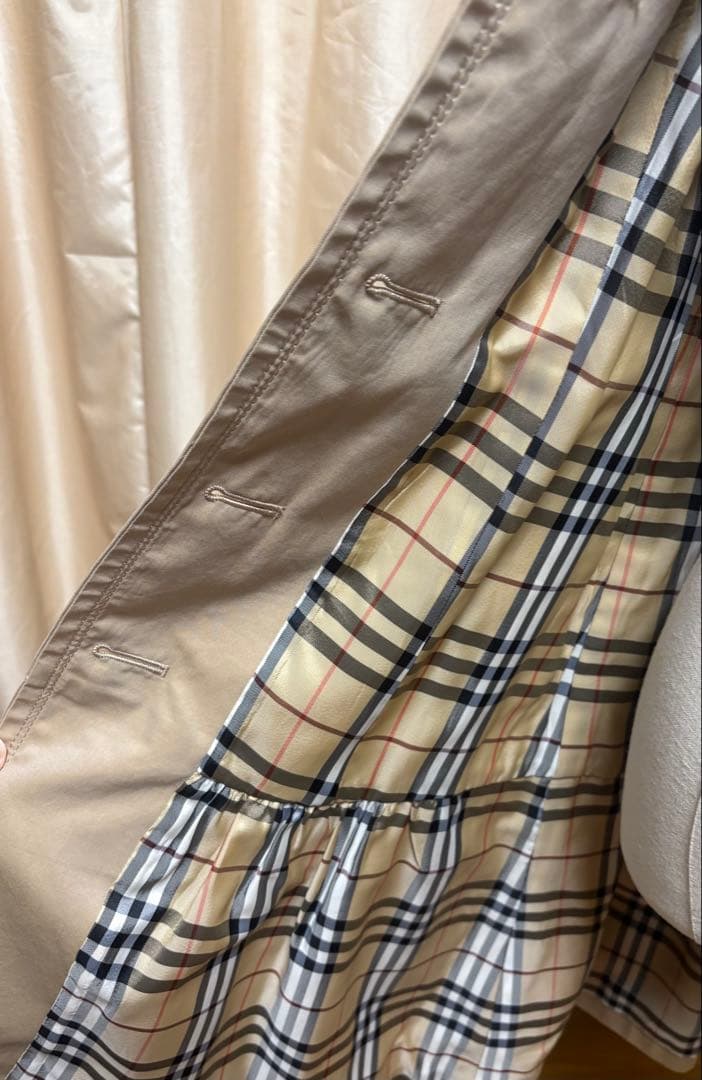 バーバリー　ブルーレーベル　コート　36 クリーニング済　ファー付き　ベルト付き