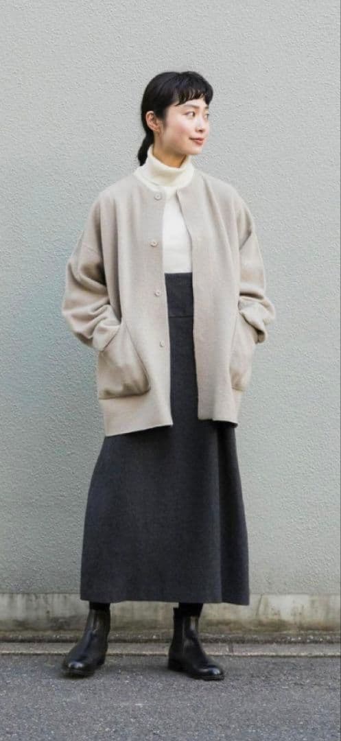 す*の様 かぐれ　ウールノーカラージャケット　グレージュ