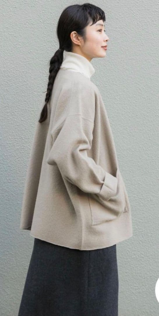 す*の様 かぐれ　ウールノーカラージャケット　グレージュ