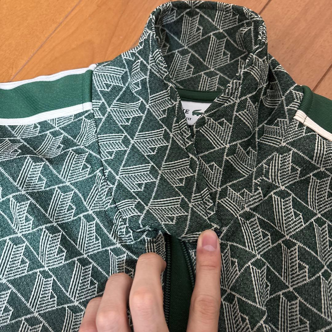 Lacoste 幾何学模様 トラックジャケット グリーン