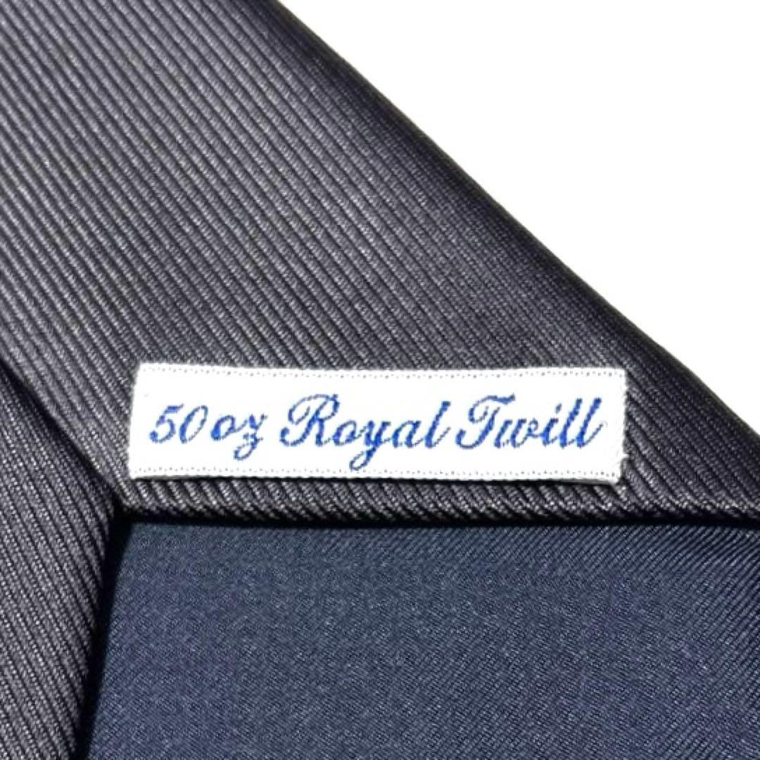 ドレイクス　ネクタイ　ダークネイビー　無地　ソリッド　50オンス　美品