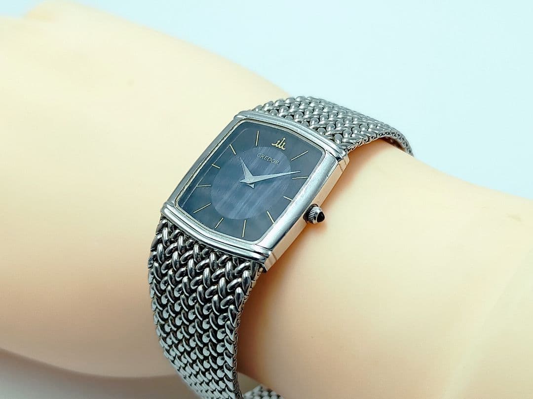 【外装美品】SEIKO クレドール 天然石文字盤 スクエア 不動品 24時間発送