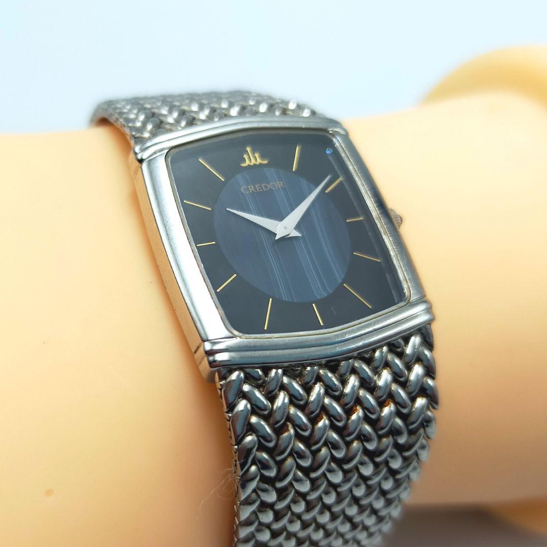 【外装美品】SEIKO クレドール 天然石文字盤 スクエア 不動品 24時間発送