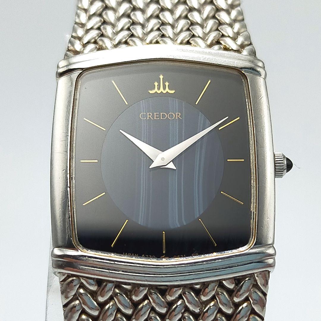【外装美品】SEIKO クレドール 天然石文字盤 スクエア 不動品 24時間発送