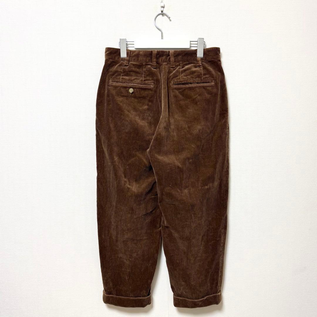 BEAMS PLUS 2プリーツ コーデュロイ パンツ トラウザーズ Sサイズ