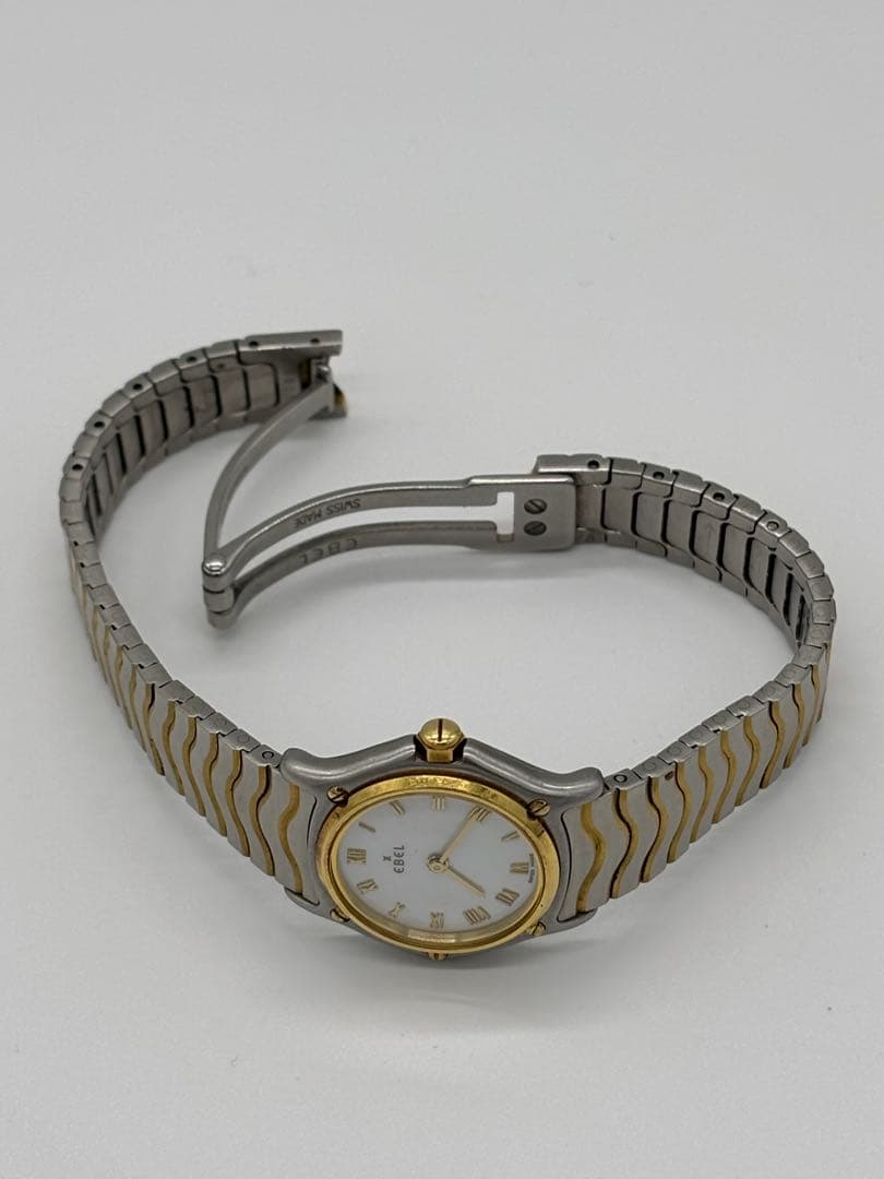 【美品】エベル クラシックウェーブ クォーツ【1157111】K18ベゼル 稼働