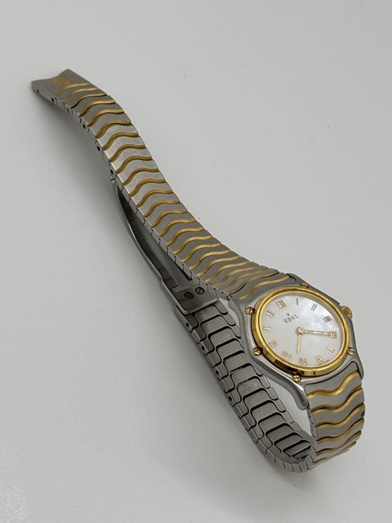 【美品】エベル クラシックウェーブ クォーツ【1157111】K18ベゼル 稼働