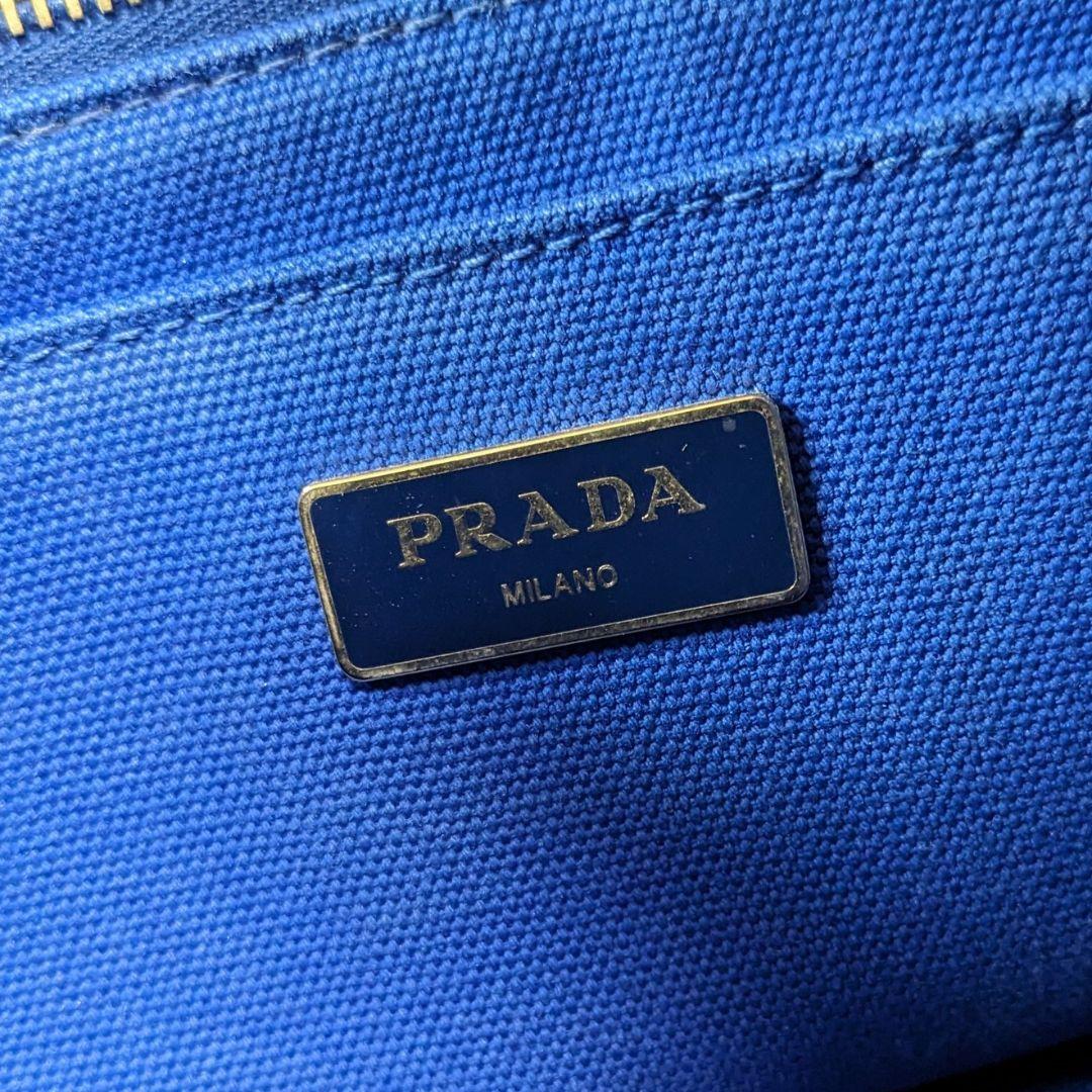 プラダ　カナパ　ハンドバッグ　トートバッグ　ジャガード　ロゴ　キャンバス